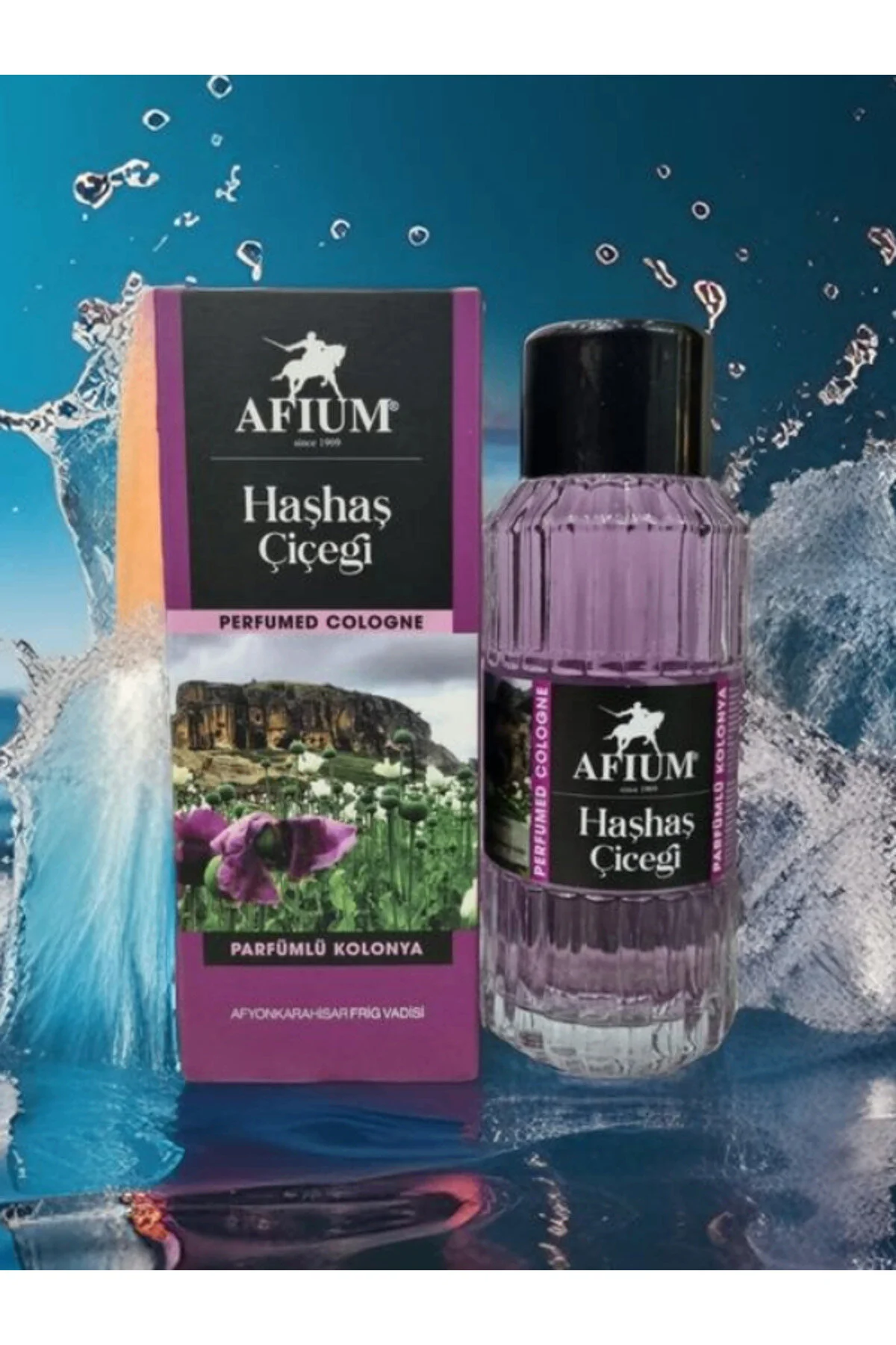 Haşhaş Çiçeği Parfümlü Kolonya Cam Şişe