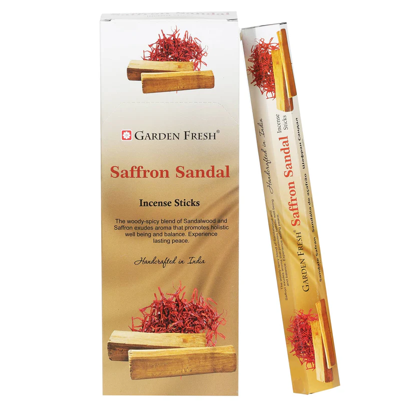 Garden Fresh Saffron Sandal (Safran Sandal Ağacı) Kokulu Altıgen 20 Adet Çubuk Tütsü