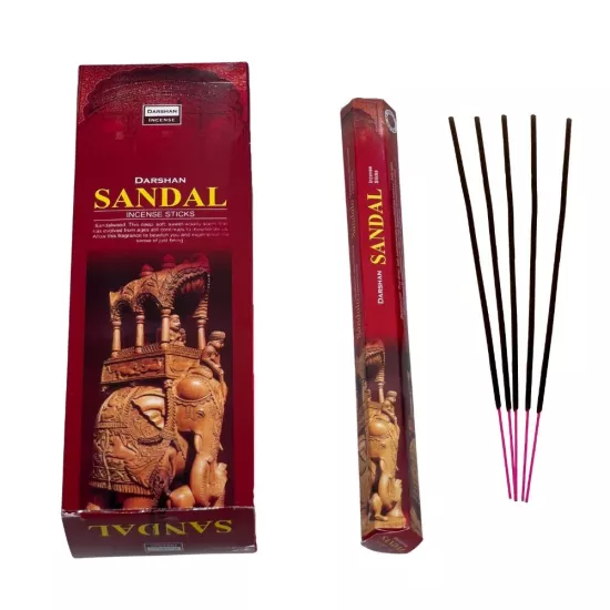 Darshan Sandal Kokulu Altıgen 20 Adet Çubuk Tütsü