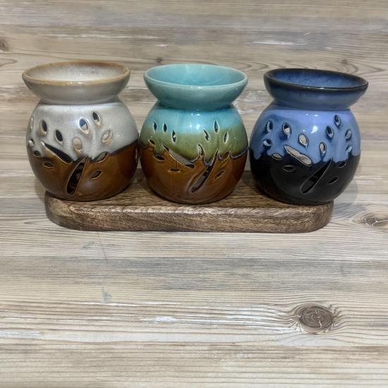 Yaprak Desenli Modeli Seramik Buhurdanlık