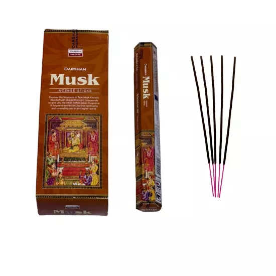 Darshan Musk Kokulu Altıgen 20 Adet Çubuk Tütsü